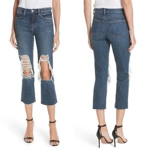 L'AGENCE JORDAN RIPPED CROP DISTRESSED JEANS SZ 28 - New without tags